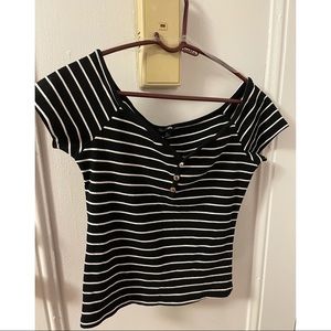 Stripe cropped tee